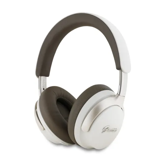 Guess PU Leather Script Logo ANC/ENC Wireless Headphone Beige