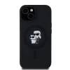 Karl Lagerfeld Liquid Silicone Karl és Choupette MagSafe tok iPhone 14 fekete - 0. kép