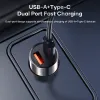 Rock autós töltő H20 - USB + Type C - 15W 3A sötétszürke - 1. kép