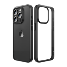 Rock Guard sorozat tok iPhone 16 Pro átlátszó-fekete tok