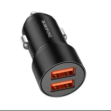 Borofone Autós töltő BZ19B Wisdom - 2xUSB - QC 3.0 36W fekete