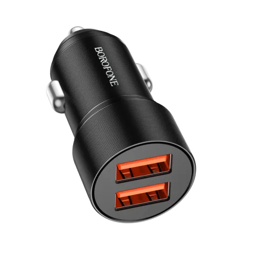 Borofone Autós töltő BZ19B Wisdom - 2xUSB - QC 3.0 36W fekete