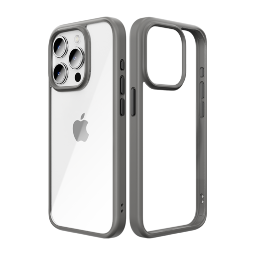 Rock Guard sorozat tok iPhone 15 Pro Max átlátszó-szürke tok