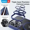 Rock Guard Touch Matte sorozat mágneses tok iPhone 15 Pro Max szürke tok - 4. kép