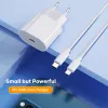 Rock hálózati töltő T18 Sugar Cube sorozat GaN - Type C - QC 3.0 PD 20W Type C - Lightning kábellel fehér - 3. kép
