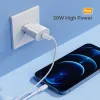 Rock hálózati töltő T18 Sugar Cube sorozat GaN - Type C - QC 3.0 PD 20W Type C - Lightning kábellel fehér - 4. kép