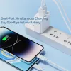 Rock fali töltő T43 - USB + Type C - QC 3.0 PD 20W 3A fehér - 1. kép