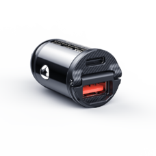 Rock autós töltő H18 Mini - USB + Type C - 30W 3A fekete