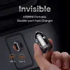 Rock autós töltő H18 Mini - USB + Type C - 30W 3A fekete - 2. kép