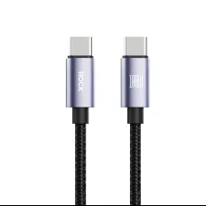 Rock Cable Deep Indigo Series fonott - Type C to Type C - PD 100W 1,2 méter fekete
