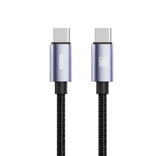 Rock Cable Deep Indigo sorozat fonott - Type C to Type C - PD 60W 1,2 méter fekete