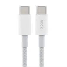 Rock Kábel Z20 - Type C to Type C - PD 60W 3A 1 méter fehér