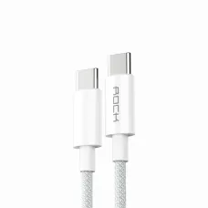 Rock kábel R6 - Type C to Type C - PD 100W 5A 2 méter fehér