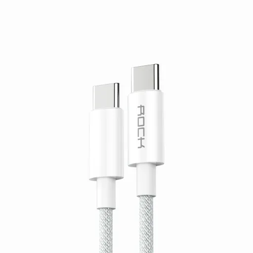 Rock kábel R6 - Type C to Type C - PD 100W 5A 2 méter fehér
