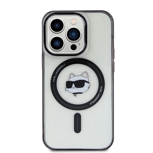 Karl Lagerfeld IML Choupette Fej MagSafe tok iPhone 15 Pro - átlátszó Karl Lagerfeld IML Choupette Fej MagSafe tok iPhone 15 Pro - átlátszó