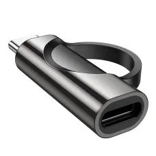 HOCO Type C (férfi) - Type C (női) adapter digitális kijelzővel 2,4A 100W UA32 fekete