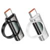 HOCO Type C (férfi) - Type C (női) adapter digitális kijelzővel 2,4A 100W UA32 fekete - 3. kép