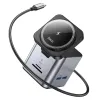 HOCO adapter HUB 9 az 1-ben Type C vezeték nélküli töltővel HB49 fém szürke - 1. kép