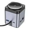 HOCO adapter HUB 9 az 1-ben Type C vezeték nélküli töltővel HB49 fém szürke - 4. kép