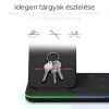 BeeGeek 3 in 1 vezeték nélküli töltő 15W, apple watch, airpods, iPhone töltőállomás fekete színben - 0. kép