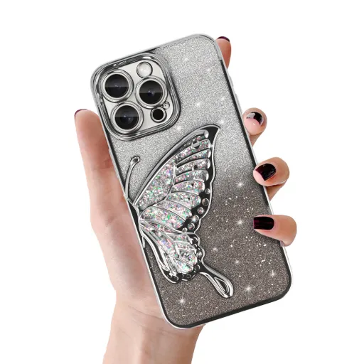 Tel Protect Butterfly Water tok iPhone 14 Pro Max ezüst tok