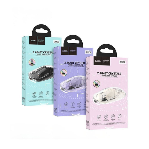 HOCO számítógépes vezeték nélküli egér 2,4G 1600 dpi GM29 romantikus lila