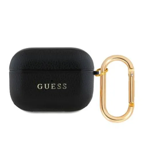 Guess PU Grained Classic Logo AirPods Pro tok fekete