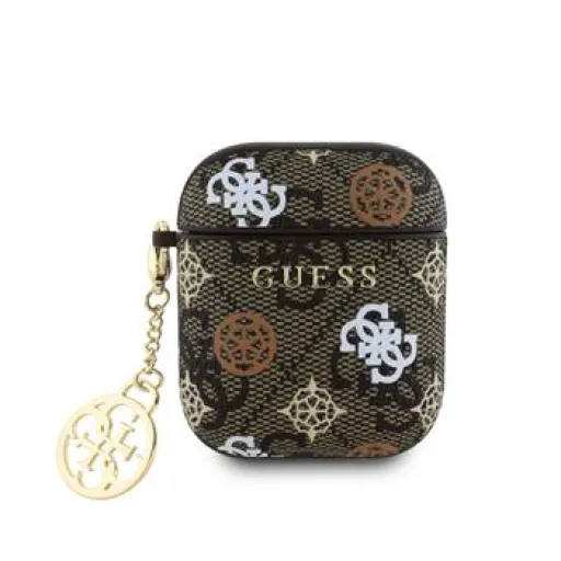 Guess PU 4G Peony Charm tok AirPods 1/2 Brown