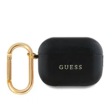 Guess PU Grained Classic Logo tok AirPods Pro 2-höz - Fekete