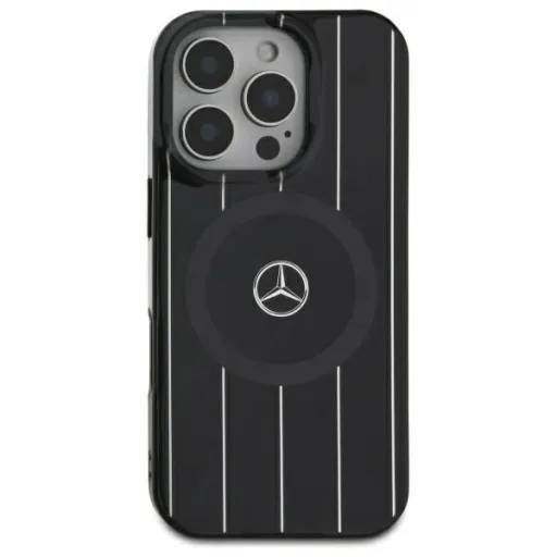 Mercedes MB Double Layer Crossed Lines MagSafe tok iPhone 16 - fekete