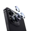 Benks edzett üveg Glass Warrior kameravédő lencsefólia iPhone 15/15 Plus készülékhez (2 darab lencse) fekete üvegfólia - 1. kép