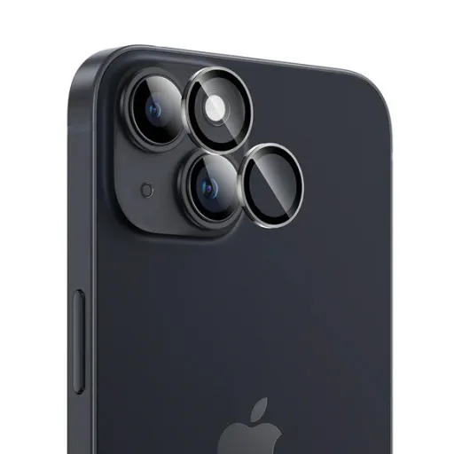 Benks edzett üveg Glass Warrior kameravédő lencsefólia iPhone 15/15 Plus készülékhez (2 darab lencse) fekete üvegfólia Benks edzett üveg Glass Warrior kameravédő lencsefólia iPhone 15/15 Plus készülékhez (2 darab lencse) fekete üvegfólia