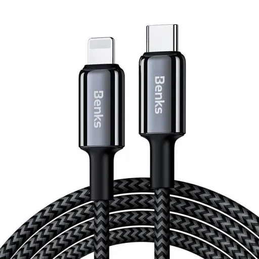 Benks Cable D43 - Type C - Lightning - PD 27W 3A 1,2 méter fekete