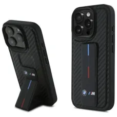 BMW M Grip Stand Smooth és Carbon tok iPhone 16 Pro Max - fekete,