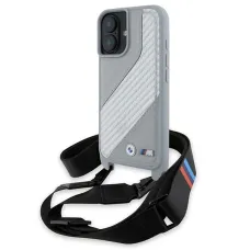 BMW M Edition Carbon Stripe & Strap iPhone 16 tok - Szürke