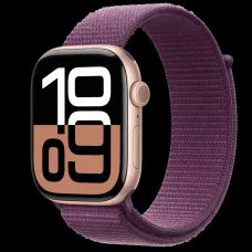 Apple Watch S10 GPS 46mm Rose Gold Alumínium Tok Bordó Sport Szíj