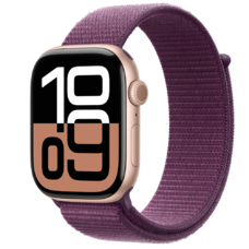 Apple Watch S10 GPS 46mm Rose Gold Alumínium Tok Bordó Sport Szíj