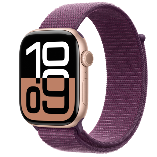 Apple Watch S10 GPS 46mm Rose Gold Alumínium Tok Bordó Sport Szíj