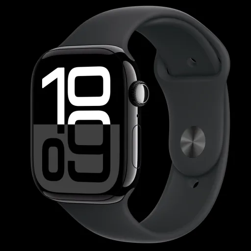 Apple Watch S10 GPS 46mm Éjfekete Alumínium Tok Fekete Sport Szíjjal - S/M