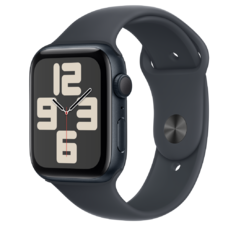 Apple Watch SE2 v3 GPS 44mm Éjféli Alumínium Tok Éjféli Sport Szíj - M/L,