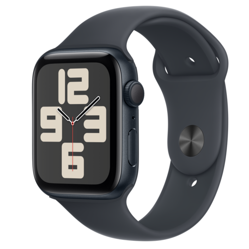 Apple Watch SE2 v3 GPS 44mm Éjféli Alumínium Tok Éjféli Sport Szíj - M/L,