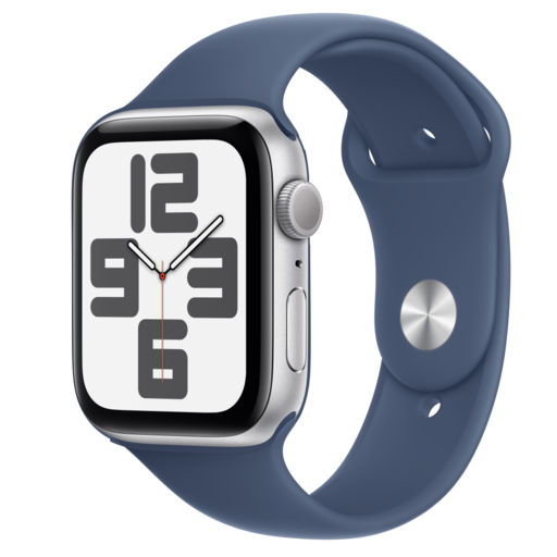 Apple Watch SE2 v3 GPS 44mm Ezüst Alumínium Tok Farmer Sport Szíjjal - S/M