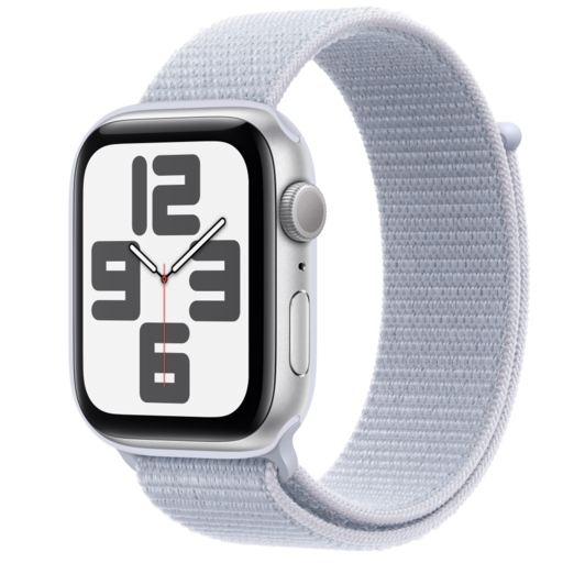 Apple Watch SE2 v3 GPS 44mm Ezüst Alumínium Tok Kék Felhő Sportpánt