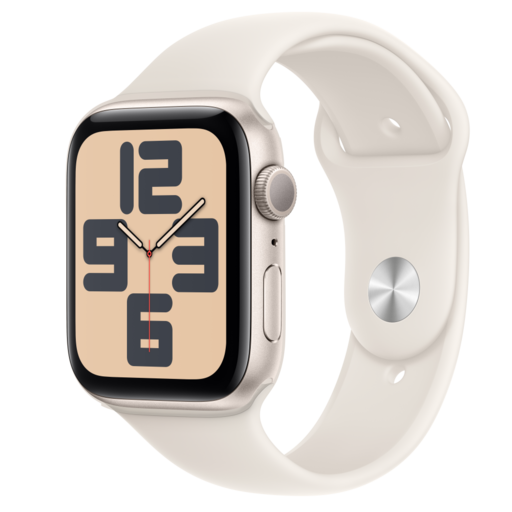 Apple Watch SE2 v3 GPS 44mm Csillagfény Alumínium Tok Csillagfény Sport Szíjjal - M/L,