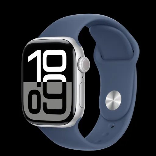 Apple Watch S10 GPS 42mm Ezüst Alumínium Tok Denim Sport Szíjjal - S/M