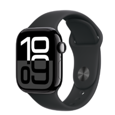 Apple Watch S10 GPS 42mm Éjfekete Alumínium Tok Fekete Sport Szíjjal - S/M