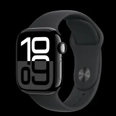 Apple Watch S10 GPS 42mm Éjfekete Alumínium Tok Fekete Sport Szíjjal - S/M