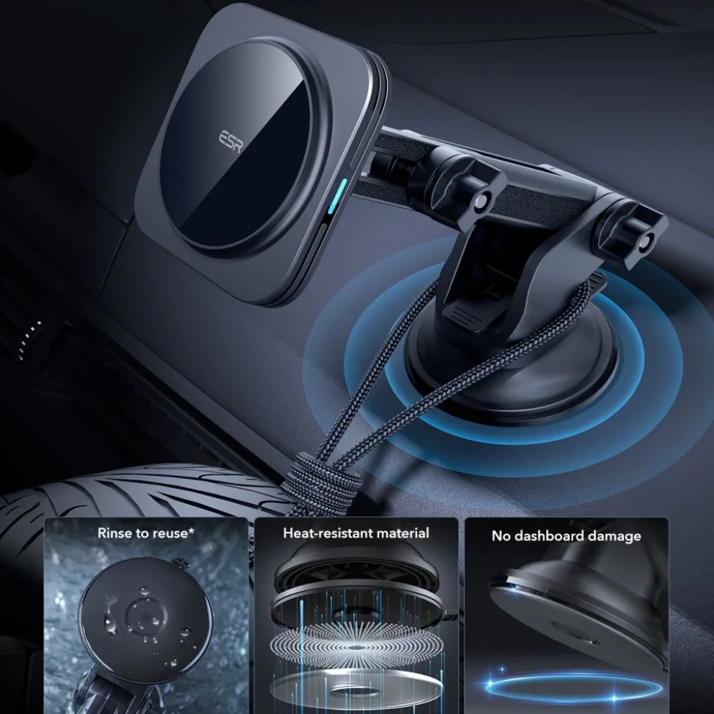 ESR HaloLock Qi2 tapadókorongos telefontartó vezeték nélküli töltéssel 15W - 9