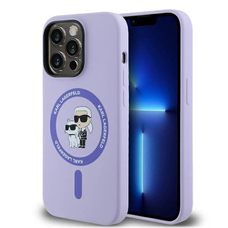 Karl Lagerfeld Szilikon Karl&Choupette Heads Ring MagSafe tok iPhone 14 Pro Max - Lila