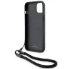 BMW Signature Leather Wordmark Cord iPhone 15 tok - Fekete - 4. kép